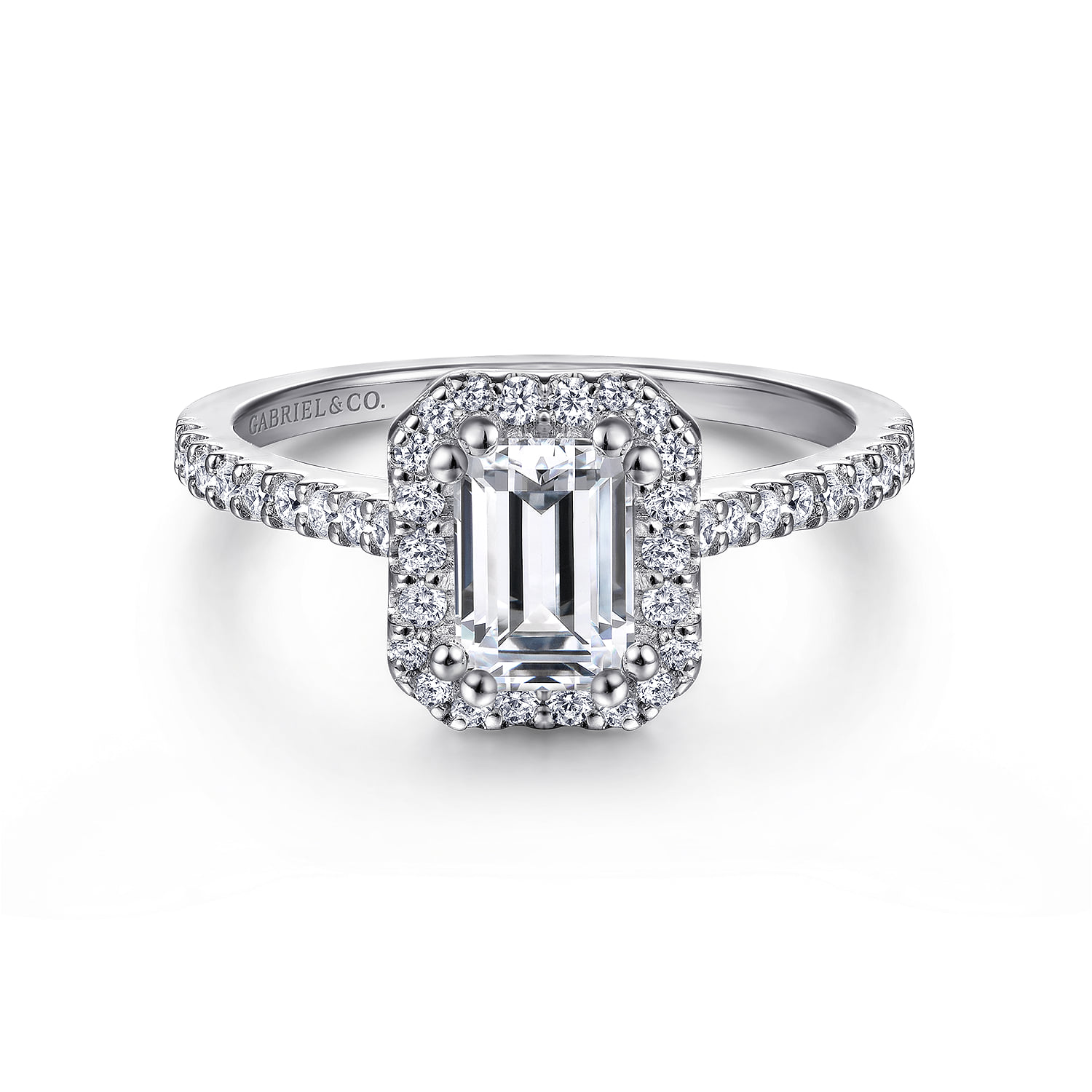 Emerald Halo Diamond Engagement Ring