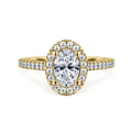 Carly - 14K Yellow Gold Oval Halo Diamond Engagement Ring