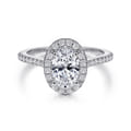 Carly - 14K White Gold Oval Halo Diamond Engagement Ring
