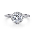 Carly - Platinum Round Halo Diamond Engagement Ring