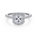 Carly - 14K White Gold Princess Halo Diamond Engagement Ring