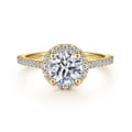 Carly - 14K Yellow Gold Round Halo Diamond Engagement Ring