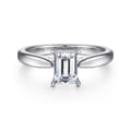 Jamie - 14K White Gold Emerald Cut Diamond Engagement Ring