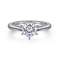 Allie - 14K White Gold 6 Prong Round Diamond Engagement Ring