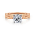 Maura - 14K White-Rose Gold Round Diamond Engagement Ring