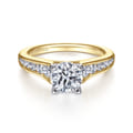 Nicola - 14K White-Yellow Gold Round Diamond Channel Set Engagement Ring