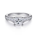 Nicola - 14K White Gold Princess Cut Diamond Channel Set Engagement Ring