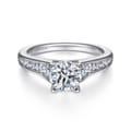 Nicola - 14K White Gold Round Diamond Channel Set Engagement Ring