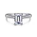 Lauren - 14K White Gold Emerald Cut Diamond Engagement Ring
