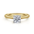 Lauren - 14K White-Yellow Gold Round Diamond Engagement Ring