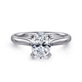 Lauren - 14K White Gold Oval Diamond Engagement Ring