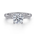 Lauren - 14K White Gold Round Solitaire Diamond Engagement Ring