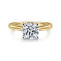 Lauren - 14K White-Yellow Gold Round Diamond Engagement Ring