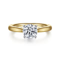 Michelle - 14K White-Yellow Gold Round Diamond Engagement Ring