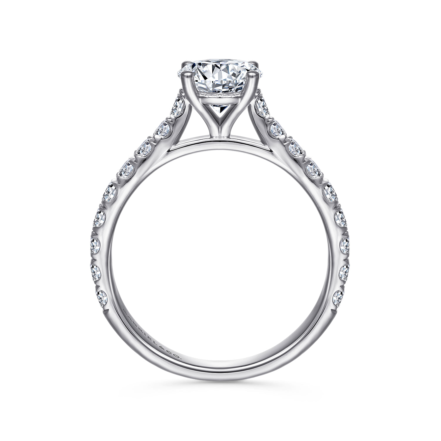 Round Diamond Engagement Ring in 14K White Gold, photograph 2