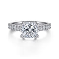 Luciole - 14K White Gold Cushion Cut Diamond Engagement Ring