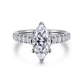 Luciole - 14K White Gold Marquise Shape Diamond Engagement Ring
