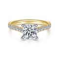 Erica - 14K White-Yellow Gold Round Diamond Engagement Ring
