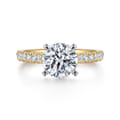 Erica - 14K White-Yellow Gold Round Diamond Engagement Ring