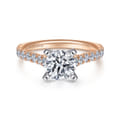 Erica - 14K White-Rose Gold Round Diamond Engagement Ring