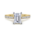 Shanna - 14K White-Yellow Gold Emerald Cut Diamond Engagement Ring