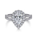 Savannah - Platinum Pear Shape Halo Diamond Engagement Ring