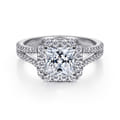 Savannah - Platinum Princess Halo Diamond Engagement Ring