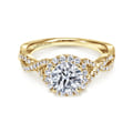 Marissa - 14K Yellow Gold Round Halo Diamond Engagement Ring