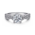 Gina - 14K White Gold Round Twisted Diamond Engagement Ring