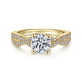 Gina - 14K Yellow Gold Round Diamond Twisted Engagement Ring
