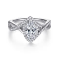 Courtney - 14K White Gold Marquise Halo Diamond Engagement Ring