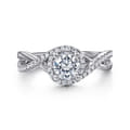 Courtney - 14K White Gold Round Halo Diamond Engagement Ring
