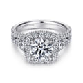 Alexia - 14K White Gold Round Halo Diamond Engagement Ring