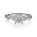 Catalina - 14K White Gold Round Twisted Diamond Engagement Ring