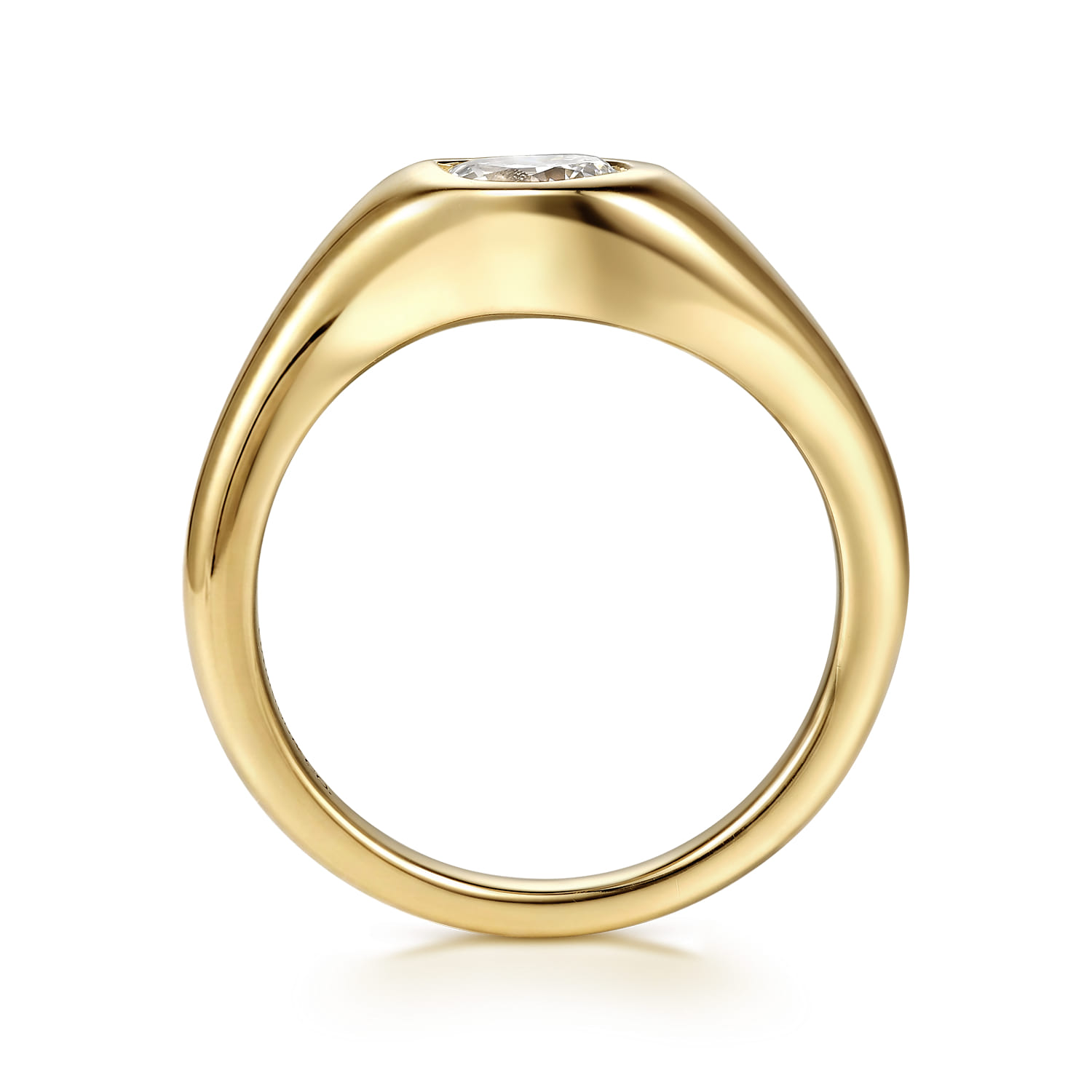 Pear Bypass Diamond Engagement Ring in 14K Yellow Gold, photograph 2