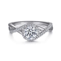 Courtney - 14K White Gold Round Twisted Diamond Engagement Ring