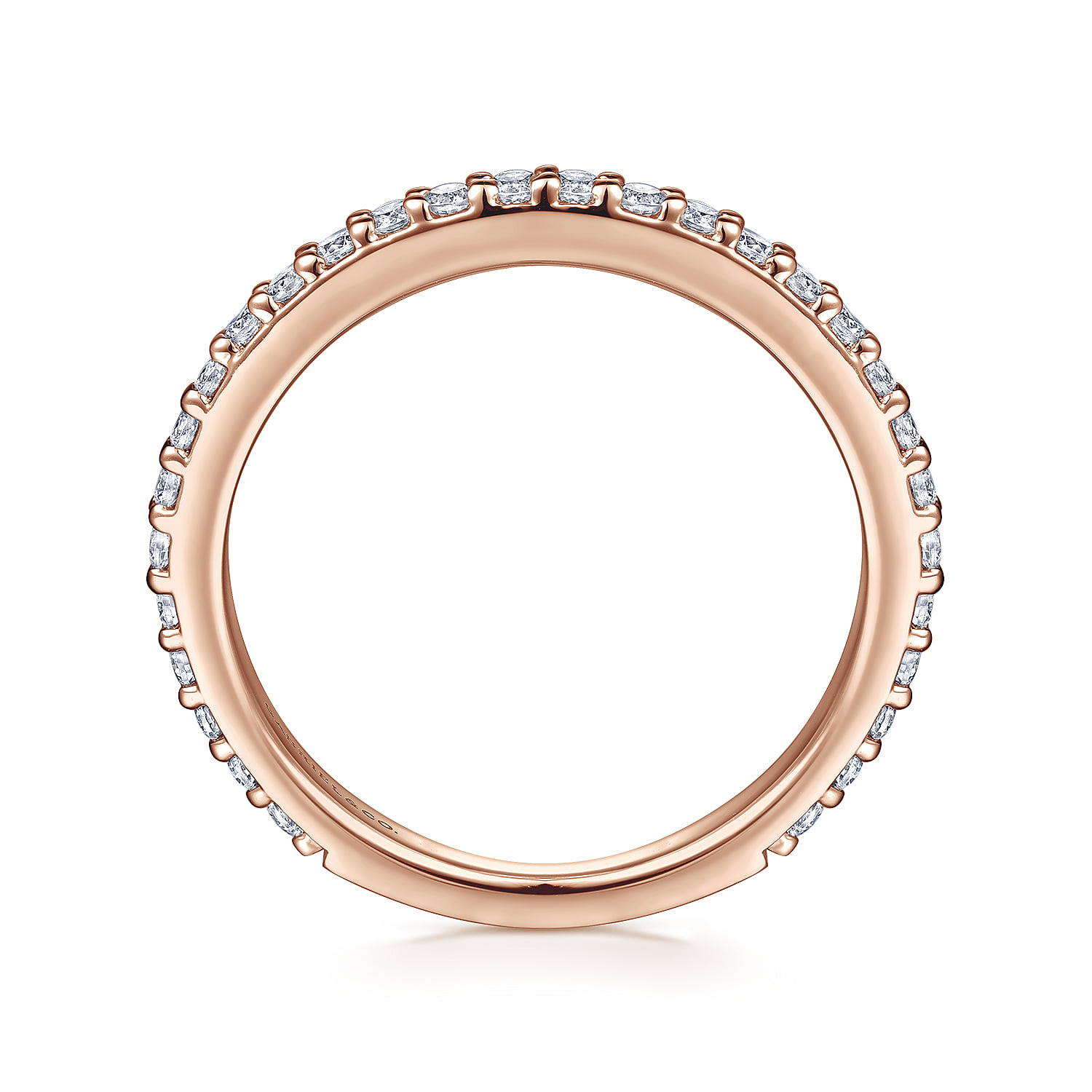 Diamond Ladies Stackable Ring in 14K Rose Gold, photograph 2