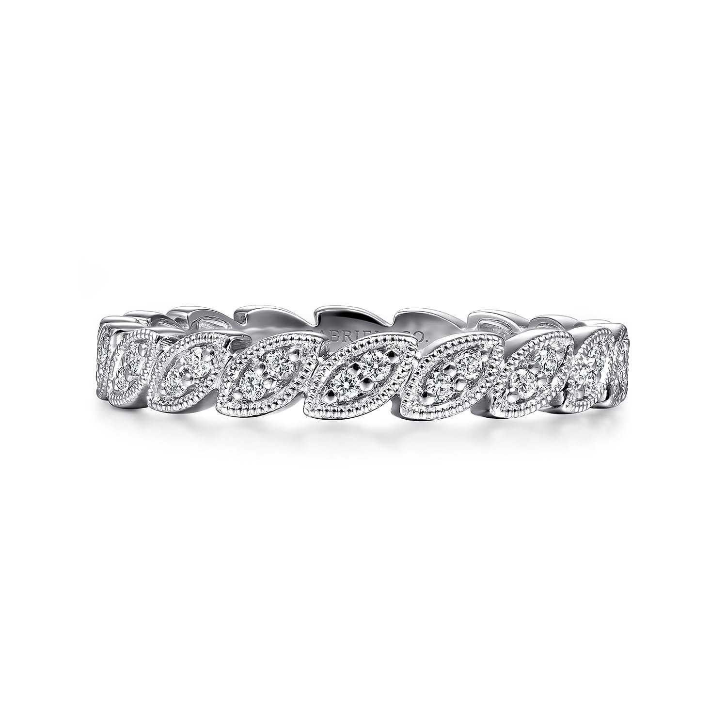 Millgrained Stackable Diamond Ring