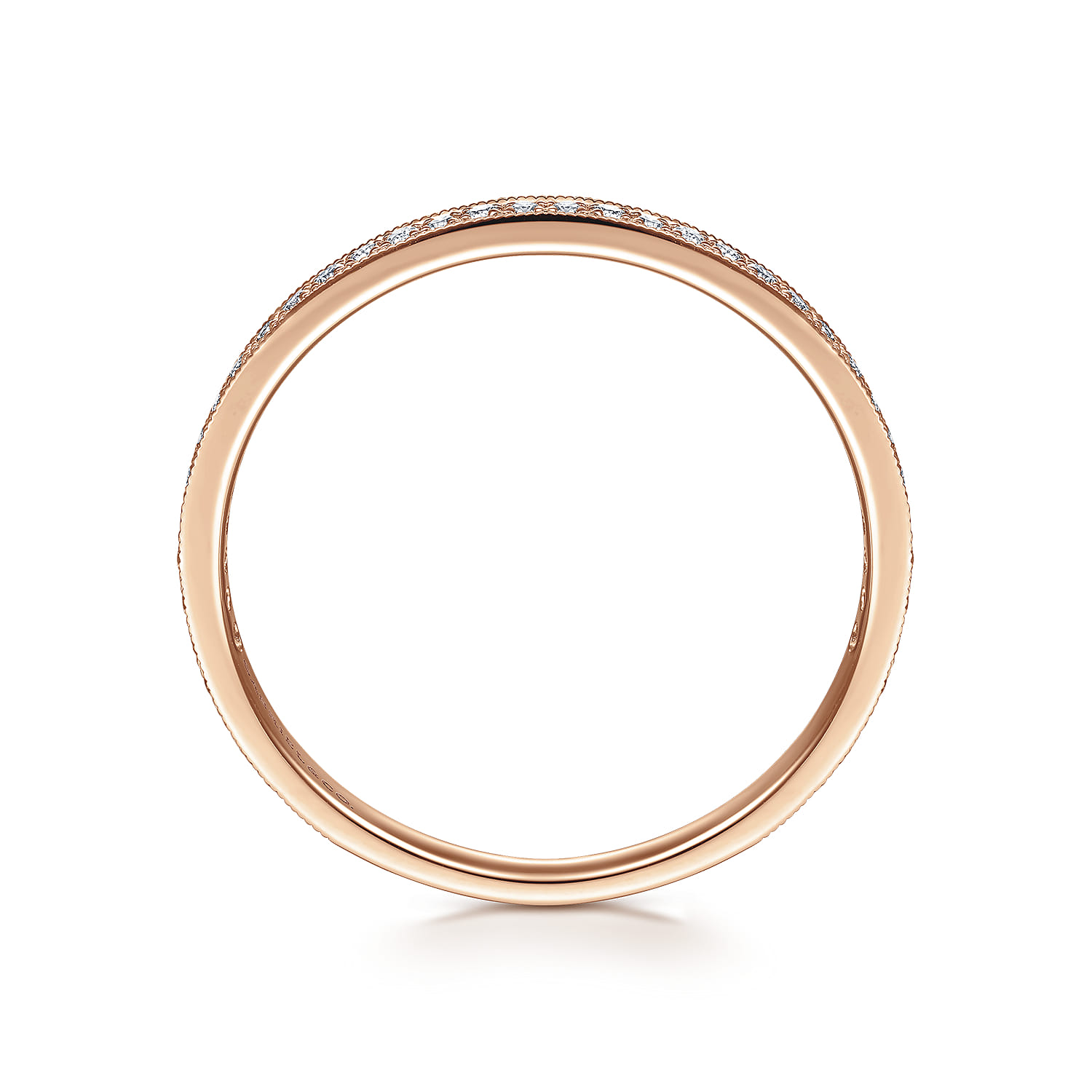 Pave Diamond Eternity Stackable Ring in 14K Rose Gold, photograph 2