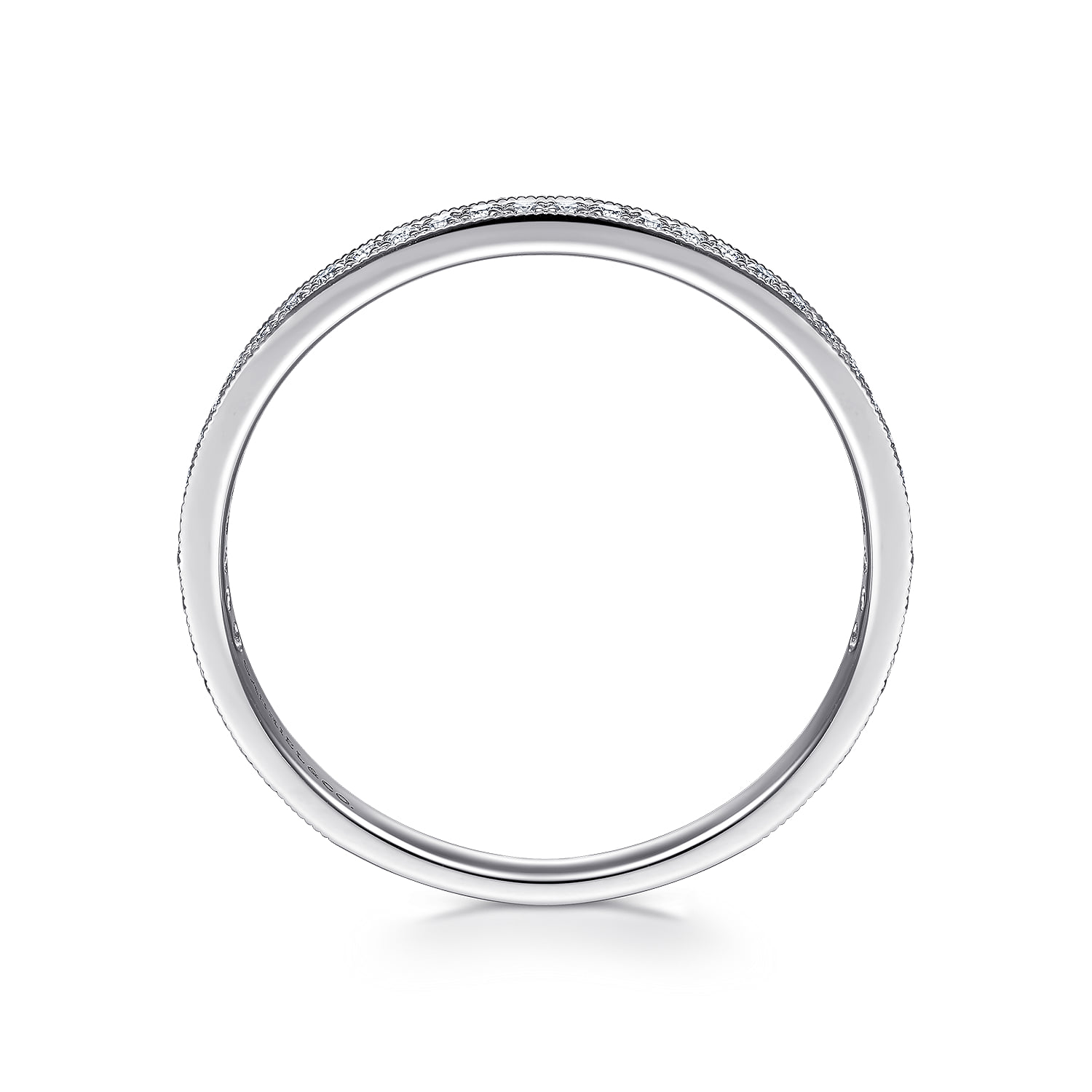 Pave Diamond Eternity Stackable Ring in 14K White Gold, photograph 2