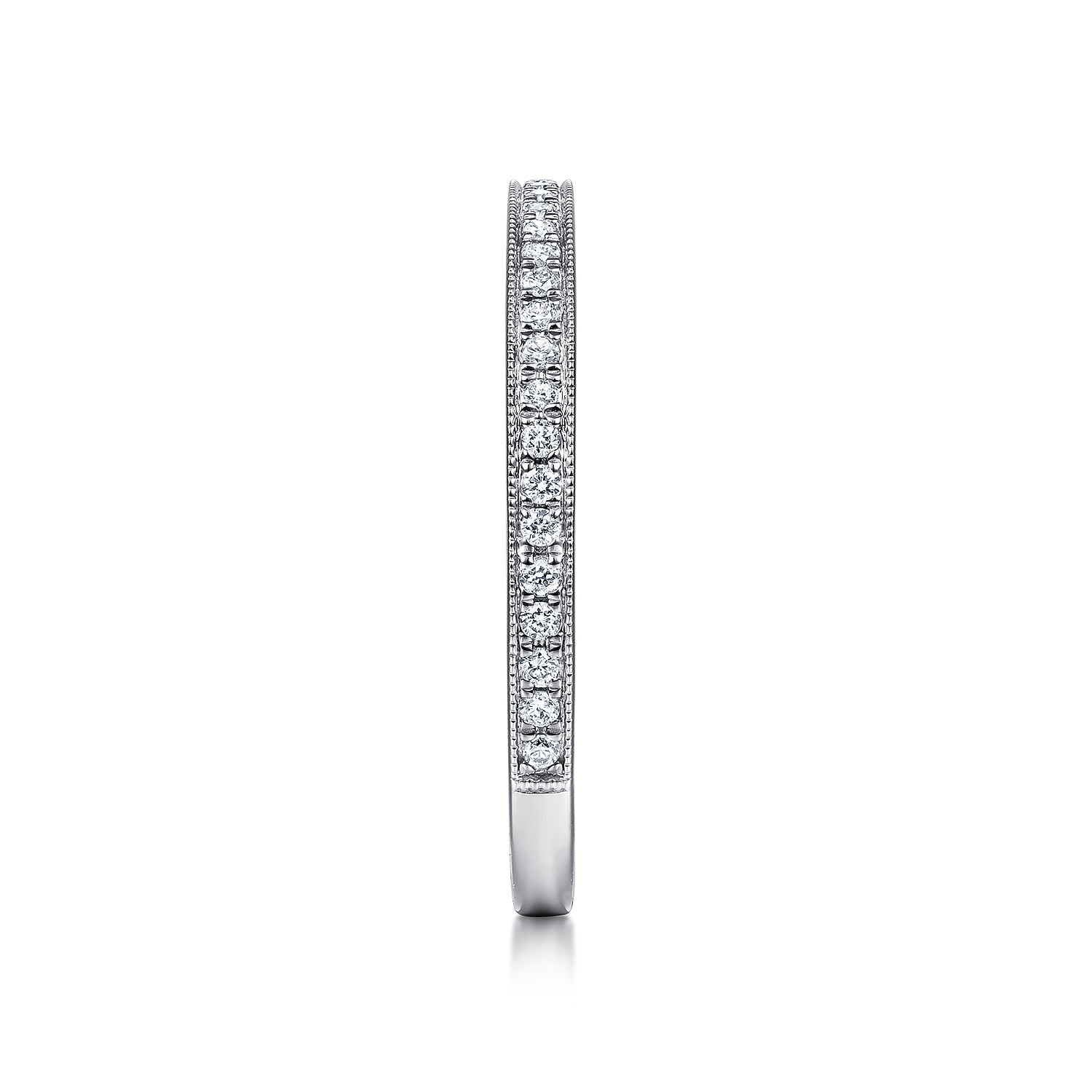 Pave Diamond Eternity Stackable Ring in 14K White Gold, photograph 4