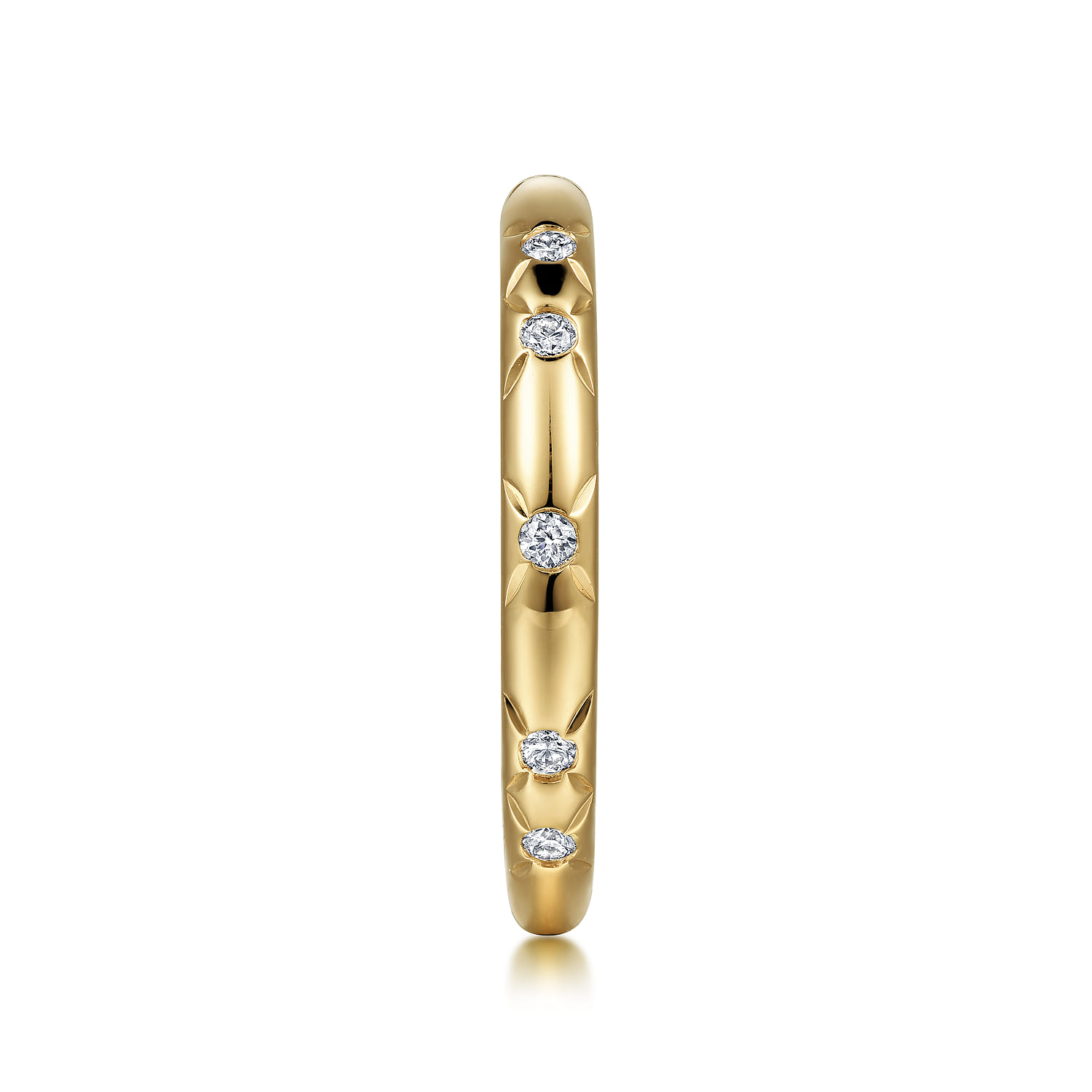 Stackable Ring Blue Diamond 0.15ct Bujukan in 14K Yellow Gold, photograph 4