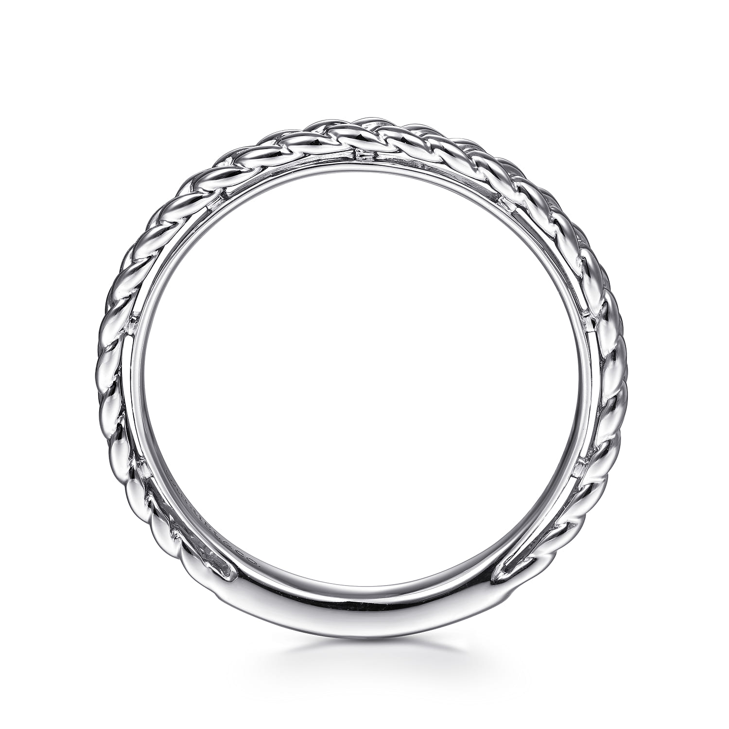 Braided Stackable Ring in 14K White Gold, photograph 2