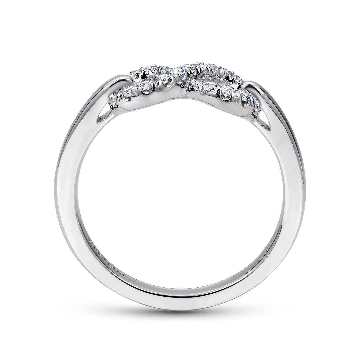 White Sapphire Infinity Ring in Sterling Silver, photograph 2