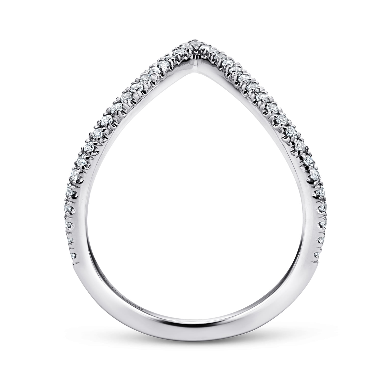 Diamond Chevron Ring in 14K White Gold, photograph 2