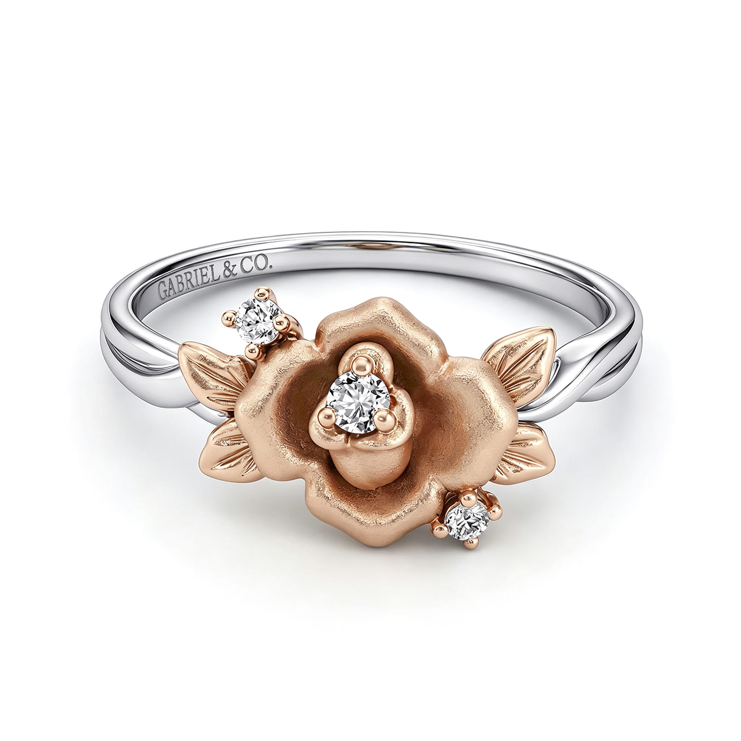 Classic Floral Twisted Diamond Ring