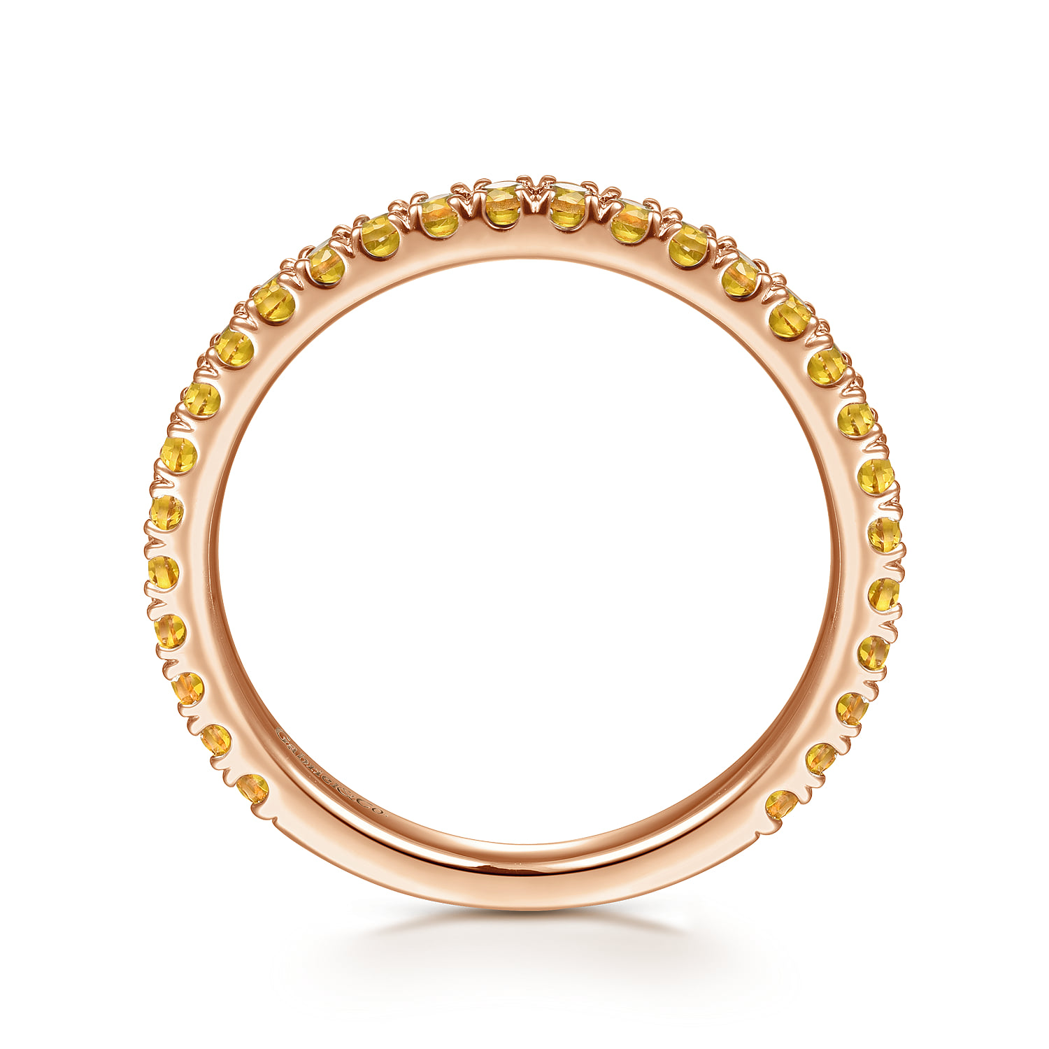 Citrine Stackable Ring in 14K Rose Gold, photograph 2