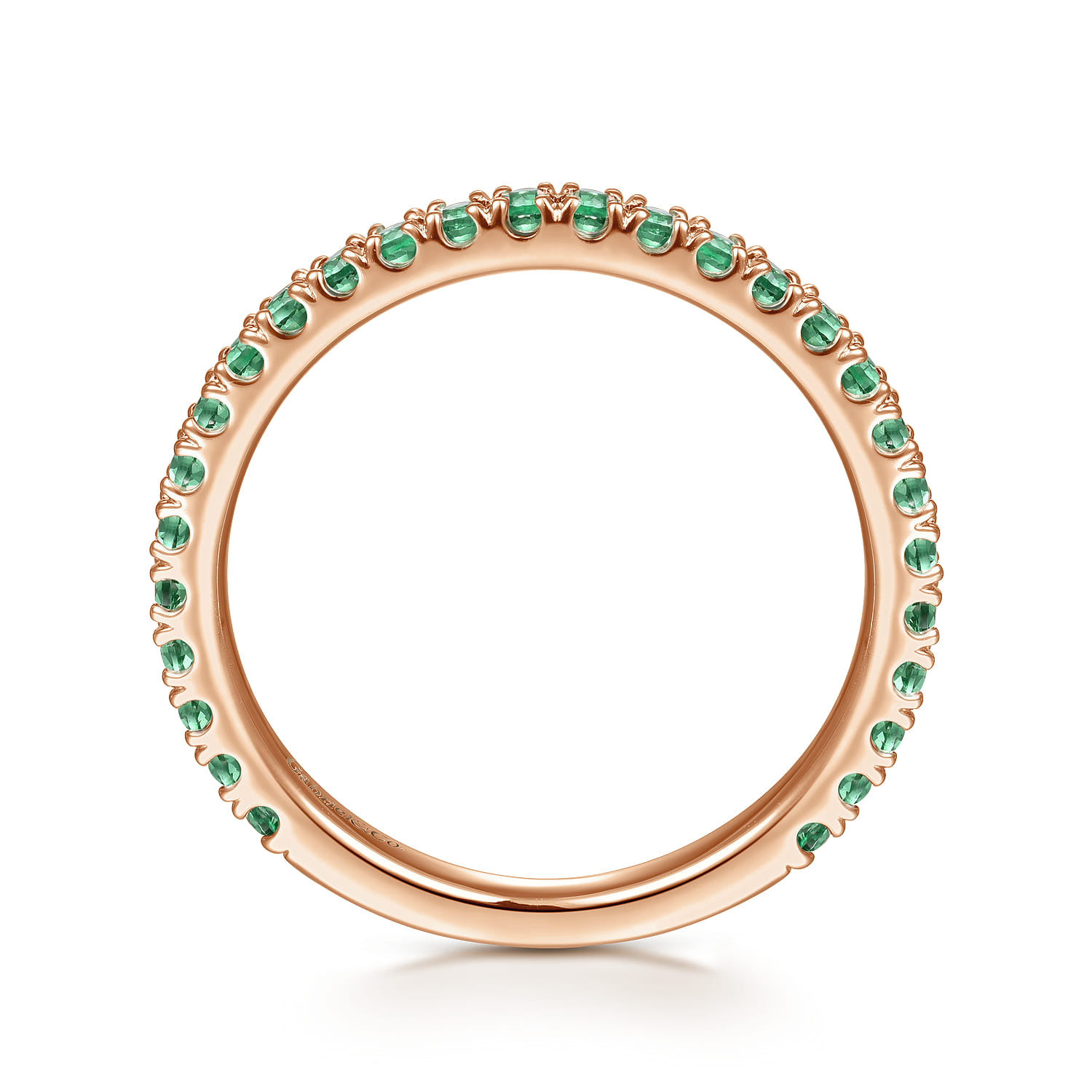 Emerald Stackable Ring in 14K Rose Gold, photograph 2