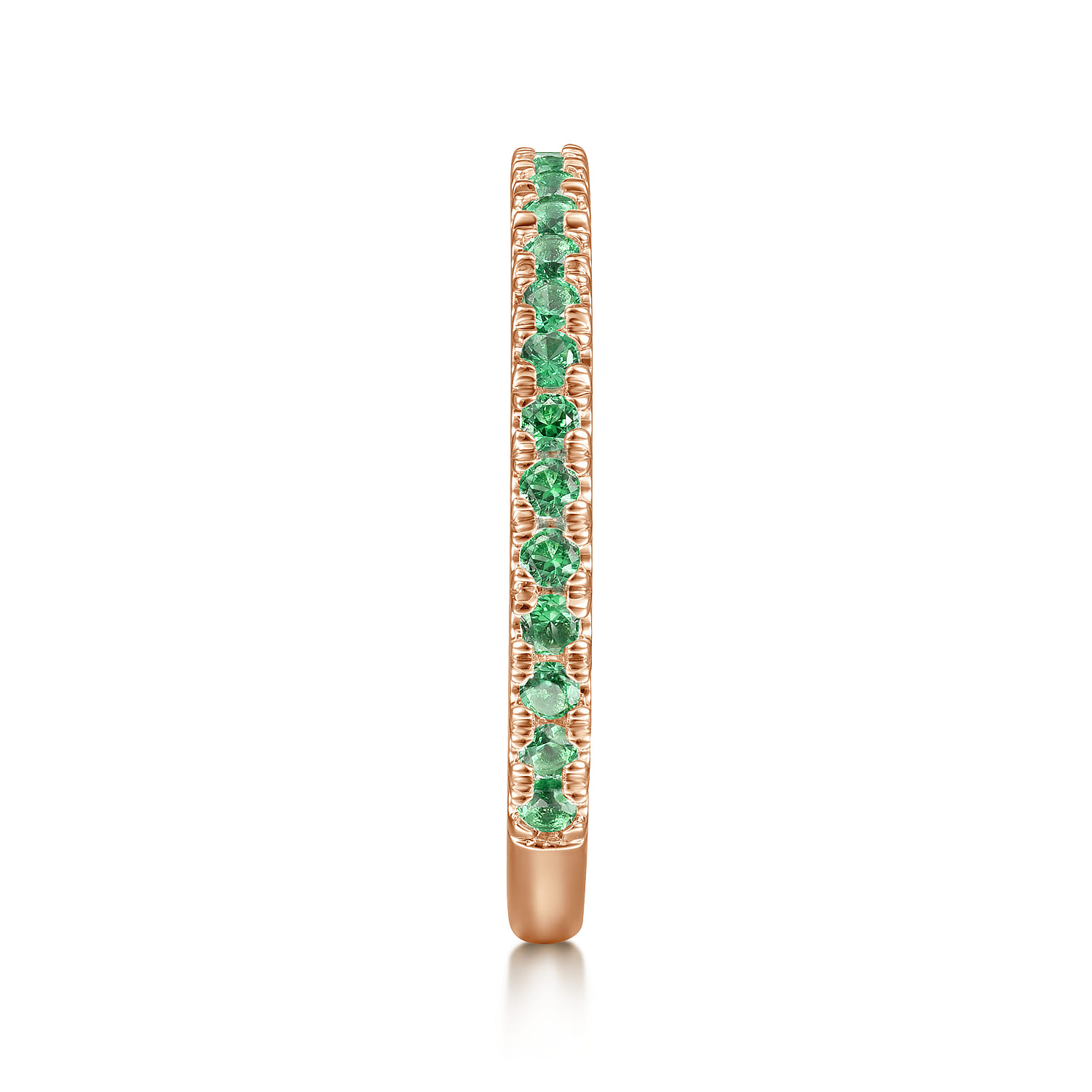 Emerald Stackable Ring in 14K Rose Gold, photograph 4