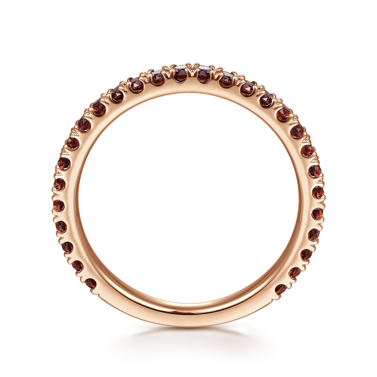 Garnet Stackable Ring in 14K Rose Gold, photograph 2